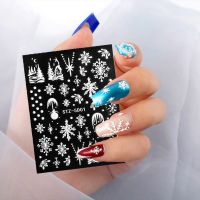 2022 New Year 5D Nail Art Sticker Winter Christmas Snowflakes Embossed Design For Nails Accessories Foil Manicure Sliders Decals