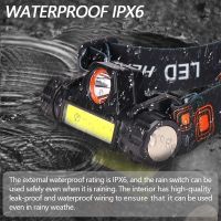 Portable LED Headlamp XPE+COB USB Rechargeable Headlight Battery Waterproof Head Torch Lamp