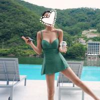 COD DSFGERTGYERE Ready Stock Swimsuit female Korean fashion two pieces S-XL skirt Swimwear Renang