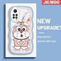 เคส JIUMOO สำหรับ Xiaomi Redmi Note 11 Pro 11e 5G Note Pro ลายการ์ตูนโดราเอมอนสีสันสดใสขอบครีมเคสมือถือกันกระแทกแบบใสนิ่มฝาครอบป้องกันที่เรียบง่ายสร้างสรรค์เคสโปร่งใสลายกล้องถ่ายรูป