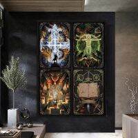 2023☃ Game Movies Card Samurai Wizard King of the Forest Leshen Retro Canvas Painting Graffiti Wall Abstract Posters Prints Home Decor
