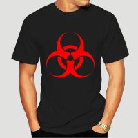 Men T Shirt T-shirt Biohazard red on black tshirts Fashion 100% cotton O-neck Custom Printed Mens T-shirt New  O1EA