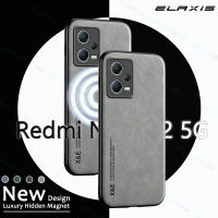 ELAXIS เคส Xiaomi Redmi Note 12 5G แฟชั่นหรูหราแม่เหล็กซิลิโคนนิ่มหนังเลนส์รวมทุกอย่างฝาครอบป้องกันใหม่-E18