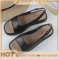 hanshi [2023 new HOT FASHION] lazlook รองเท้าแตะผู้หญิงนุ่มกันลื่นหัวเข็มขัดด้านล่างแบนลำลองหัวสี่เหลี่ยมแฟชั่น