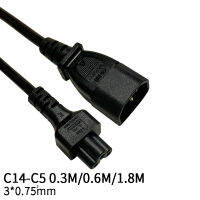 【original】 D Shoper 1.8M 3*0.75Mm Square C14-C5 IEC320 C14ปลั๊กตัวผู้เป็นตัวเมีย C5สายต่อสายไฟอะแดปเตอร์สายไฟ10A/250V