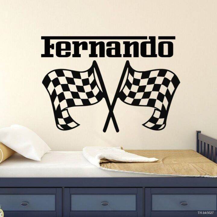 Nursery Decor Personalized Name Wall Sticker Car Racing Wall Decal Race