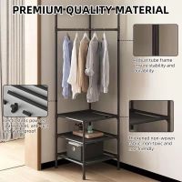 Corner Coat Rack Multi-function Floor Standing Clothes Hanger Racks Removable Metal Clothing Storage Shelf Cabinet Hanging Rack