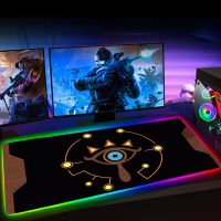 （Lao 6 s mouse pad） LED RGB Zelda โลโก้เล่นเกม XXL แผ่นรองเมาส์นักเล่นเกม M Ousepad แป้นพิมพ์ Mause แผ่นยางไม่มีลื่นแผ่นรองเม้าส์ที่มี Backlit Tapis De Sourisเคสและซองมือถือ