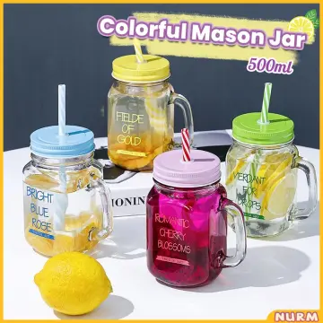 450ml Creative Cactus Glass Cup Transparent Mason Jar Mug With