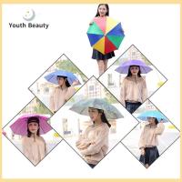 YOUTH BEAUTY กันลม พกพาสะดวก ตั้งแคมป์ ม่านบังแดดฝนเกียร์ หมวกร่ม สวมศีรษะ หมวกชายหาด