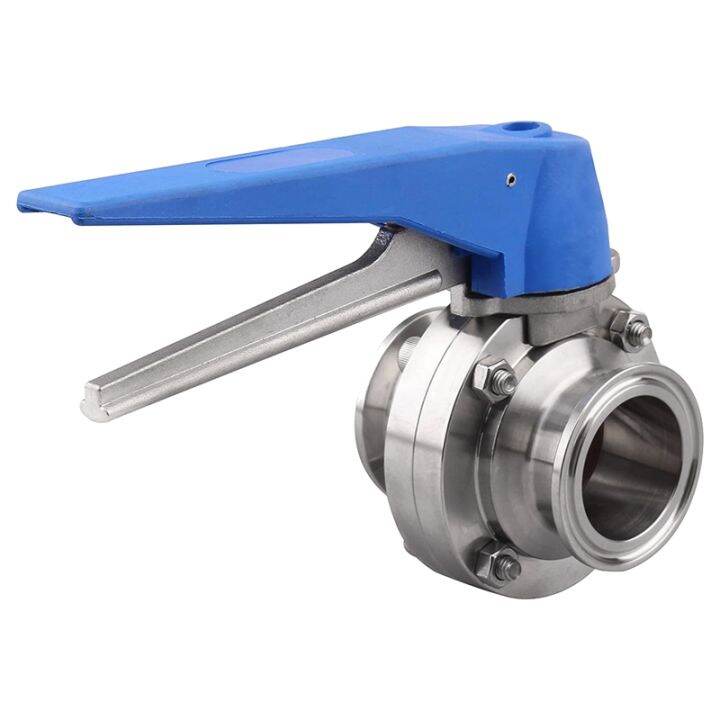 butterfly-valve-with-blue-trigger-handle-stainless-steel-304-tri-clamp