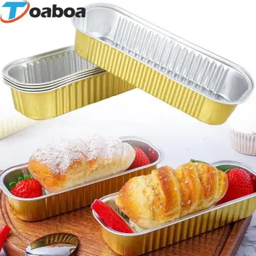 10pcs 200ml Rectangular Aluminum Foil Baking Boxes Disposable