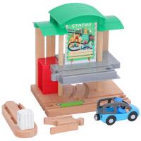 ชุดรถไฟ Magic Wood Railway Vehicle Playset Car Tracks ของเล่นก่อสร้างไม้ที่ยอดเยี่ยมสำหรับเด็กชายอายุ3ปีขึ้นไปและ