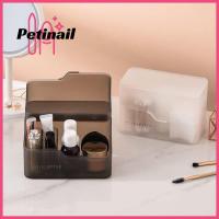 PETINAIL กล่องเก็บเครื่องสำอางใสกันฝุ่นพลาสติก,โต๊ะภาชนะบรรจุเก็บของจิปาถะสวยงามเคสจัดเก็บเครื่องประดับอเนกประสงค์ตั้งโต๊ะ