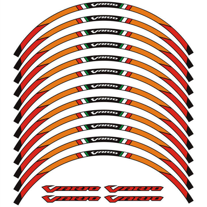 สติกเกอร์ติดอุปกรณ์แข่งรถจักรยานยนต์สติกเกอร์ลายแถบยางขอบล้อสำหรับรถ-honda-vario-vario125สติกเกอร์ขอบ-vario160-vario150-vario150-14-14