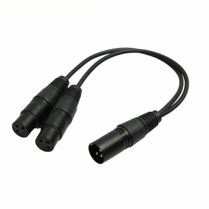 Microphone Audio Splitter Cable Adapter Line XLR Male Plug to Dual