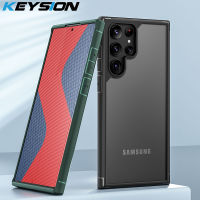 KEYSION เคสกันกระแทกใสแฟชั่นสำหรับ Samsung S22 Ultra 5G S22 + Plus ฝาหลังซิลิโคนใสสำหรับโทรศัพท์ Samsung Galaxy S22