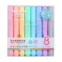 8Pcs Macaron Pastel Fluorescent Pen Chisel Tip Highlighter Pencil Cute Macron Candy Color Drawing Marker Pens Set Students Gift Highlighters Markers