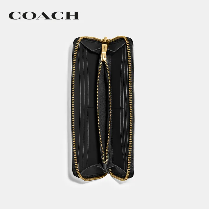 coach-กระเป๋าสตางค์ขนาดยาวมีซิบผู้หญิงรุ่น-slim-accordion-zip-wallet-สีดำ-ch822-b4-bk