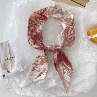 ★New★ 26 letters silk scarf headband super beautiful temperament Korean decoration elegant small scarf tied bag with gift decoration