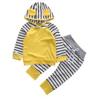 Newborn Baby Boys Girls Romper Hooded Sweatshirt Pants Striped Long Sleeve hoodie Infant kids Fall clothes  by Hs2023