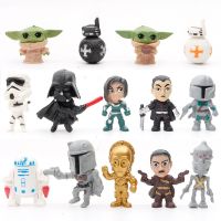 14Pcs/Set Movie Star Wars The Force Awakens Yoda Master BB8 BB9E Robot Clone Troopers Action Figure Mini Model Toys Kids Gift