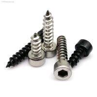 ┇ 10/50X M2 M2.6 M3 M3.5 M4 M5 M6 304 Stainless Steel Black Carbon Steel Allen Hex Hexagon Socket Cap Head Wood Self-tapping Screw