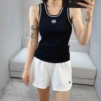 LOEWE/Luo Yiwei 23SS New Logo Embroidered Camisole Sleeveless Solid Color Summer Bottoming Top For Women