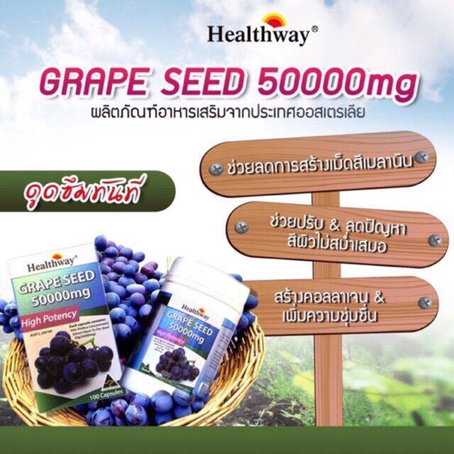 sure-ของแท้-นำเข้า-healthway-grape-seed-ของใหม่หมดอายุ-exp-05-2025