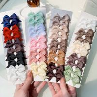 ❉◊ 10Pcs/Set New Solid Ribbon Bowknot Hair Clips For Baby Girls Handmade Cute Bows Hairpin Barrettes Headwear Kids Hair Accessories