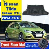 C13พรมกระโปรงหลังรถท้ายรถสำหรับ Nissan Tiida Pulsar แผ่นโคลนที่รองเท้าพรม Pad2014ป้องกัน2015 2016 2017 2018