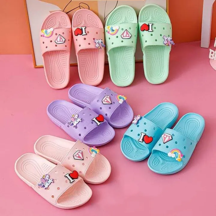 [AO] Slippers with Jibbitz for 5-9 YO Girls | Lazada PH