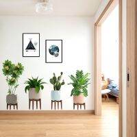 hotx【DT】 83x47cm 4pcs Potted Wall Stickers for room Hallway Bedroom Removable Bonsai Wallpapers