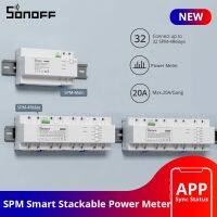 SONOFF เครื่องวัดกำลังไฟแบบวางซ้อนกันได้,20A ป้องกันการใช้พลังงานโอเวอร์โหลดอุปกรณ์เก็บข้อมูลในการ์ดสนับสนุน SD