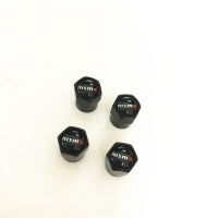 จุกลมยางรถยนต์ พร้อมโลโก้ nismo Nissan 1 ชุด (4 อัน) ดำ- Car Tire Valve Caps