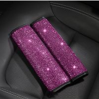 Wholesale 2 Pack Bling Rhinestone Crystal Universal Car Seat Belt Pads Cover Soft Comfort Plush Shoulder Strap Harness Pad Seat Covers