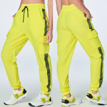 womens PINK Zumba fitness cargo pants trousers workout dance Size