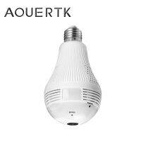 AOUERTK LED Light 960P WiFi CCTV Fisheye Bulb Lamp IP Camera 360 Degree Wireless Panoramic Day and Night Home Security Burglar