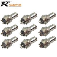 ✹▦ 1Set GX20 XLR 2 3 4 5 6 7 8 9 10 12 14 Pin Female Plug 20mm Male Chassis Mount Socket Aviation Circular Connector