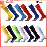 QIAO 1 Pair 9 สี S/M ชุดกันหนาวมืออาชีพ ปั่นจักรยาน MTB กลางแจ้ง ถุงเท้ากีฬา วิ่งถุงน่อง ถุงเท้ายาวสกี อุปกรณ์ฟุตบอลฟุตบอล