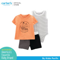 CARTERS 3PC DCS ORANGE SHIP ART คาร์เตอร์เสื้อผ้าชุดเด็กผู้ชาย พิมพ์ลายเรือ 3 ชิ้น L10