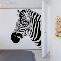 ♙❖ Zebra รูปลอกติดผนังไวนิลสัตว์ป่าสติ๊กเกอร์ติดผนังถอดออกได้ไวนิลสัตว์แอฟริกาศิลปะประดับผนังสติ๊กเกอร์ติดผนังม้าลายสร้างสรรค์