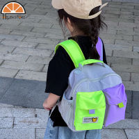กระเป๋าเป้สะพายหลังสำหรับเด็กผู้หญิงกระเป๋าเป้เด็กสีเข้าคู่แฟชั่นใหม่กระเป๋านักเรียนเด็กอนุบาล HS