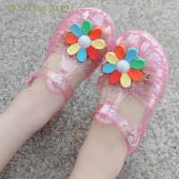 European American New Summer Female Baby Anti -collision Jelly Sandals Childrens Girls Flower Princess Roman Beach Kids Shoes