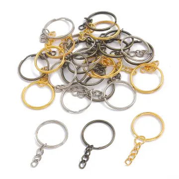 10pcs 25/30mm Gold Key Rings Round Circle Key Chain Bronze Rhodium
