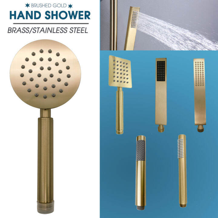 Brushed Gold Hand Shower Stainless Steel High Pressure Bathroom Fixture