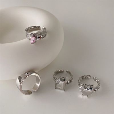 เซอร์คอนเลิฟเซอร์คอนเลิฟแบบเกาหลีแหวกแนวแหวนปรับขนาดได้แหวนใส่นิ้วบุคลิกภาพของผู้หญิง