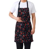 1pcs Kitchen Aprons Polyester Adjustable Adult Chili Apron Hotel Restaurant Chef Waiter Kitchen Cooking Apron With 2 Pockets Aprons