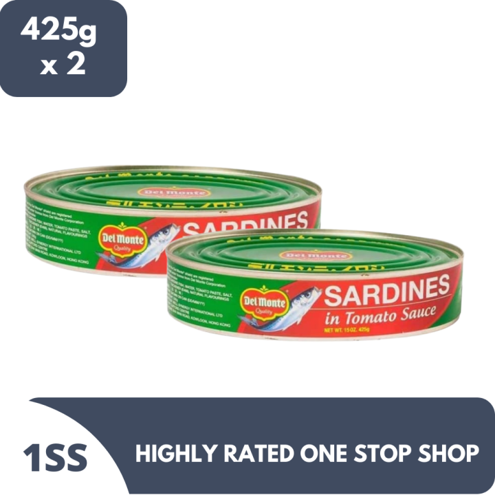 Del Monte Sardines in Tomato Sauce Oval 425g x 2 Lazada PH