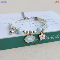 ?【Lowest price】SUTAI สร้อยข้อมือรูปกระต่ายการ์ตูนน่ารักแบบเรียบง่ายใหม่สำหรับนักเรียนหญิงของขวัญสำหรับเพื่อนเครื่องประดับแบบปราดเปรียว